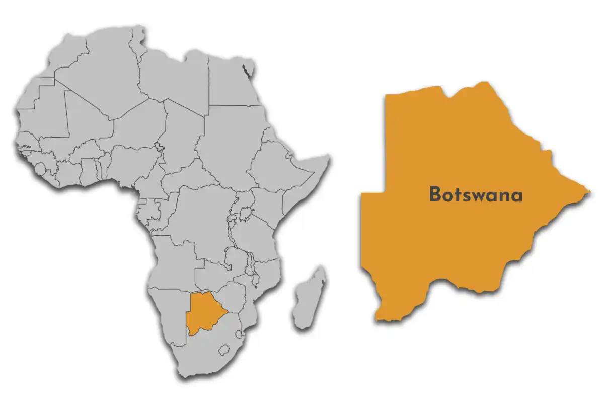 Botswana Map in Africa