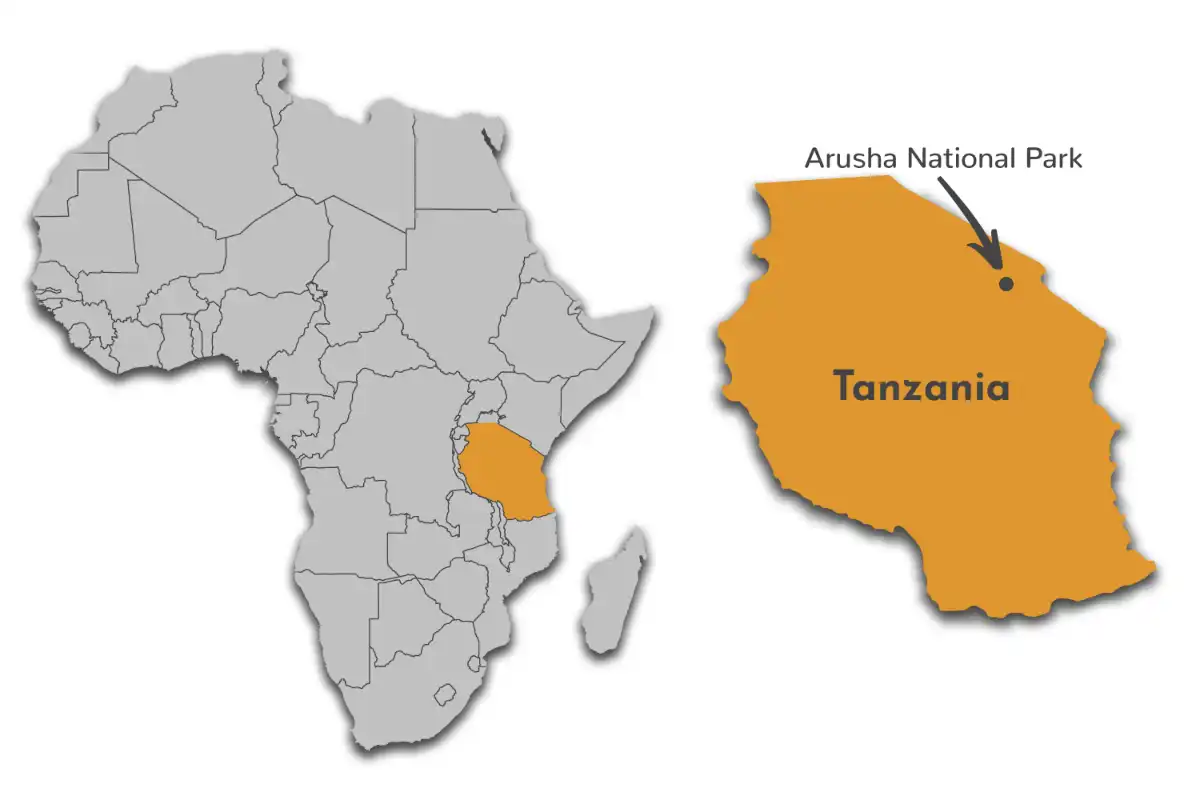 Arusha National Park map