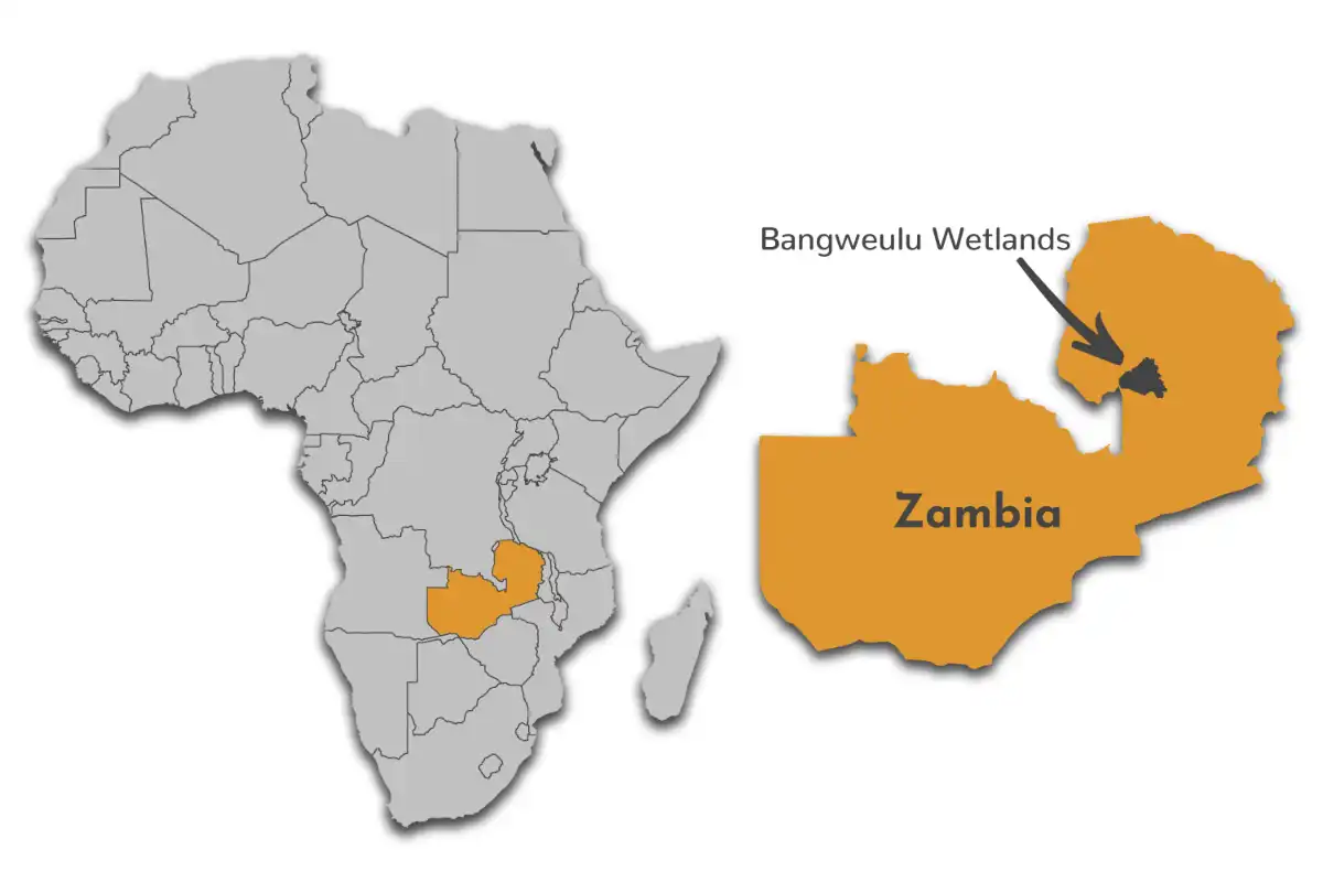 Bangweulu Wetlands map