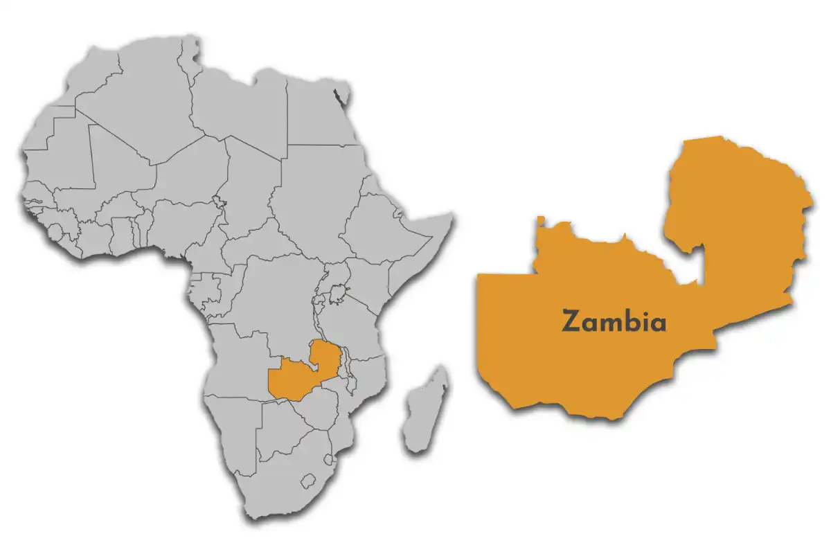 Zambia Map in Africa