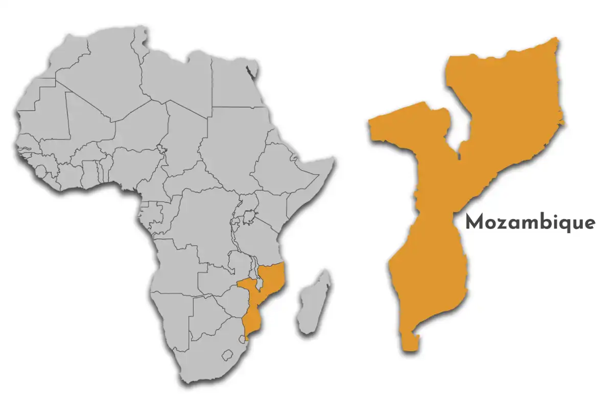 Mozambique Map in Africa